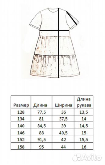 Новое хлопковое платье на девочку 152 размер