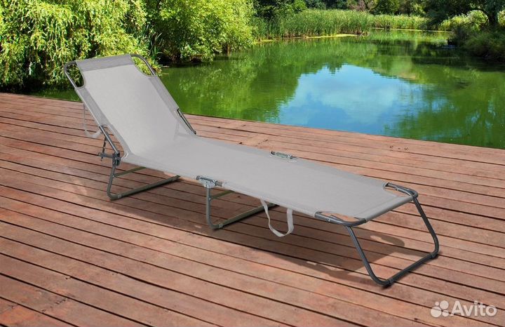 Шезлонг лежак раскладушка Новый