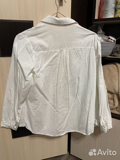 Рубашка женская белая с принтом размер 40-42