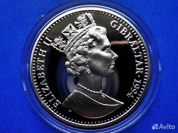 Гибралтар 21 экю 1994, серебро