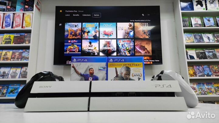 PS4 + 2 геймпада + Fifa 23 и Ведьмак