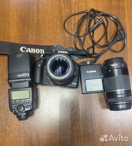 Фотоаппарат canon 500D,вспышка,телеобъектив купить в Волгограде с ...
