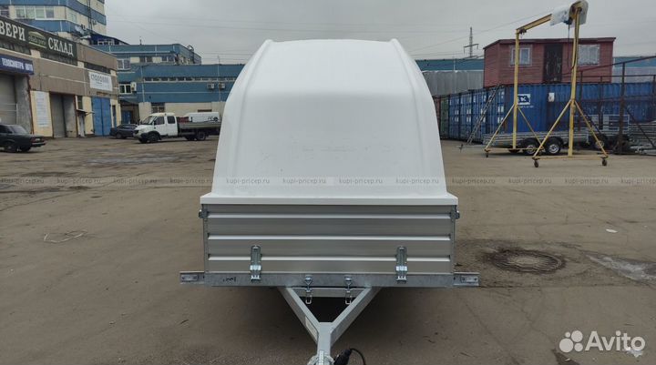 Прицеп с алюминиевыми бортами и крышкой мзса 8177