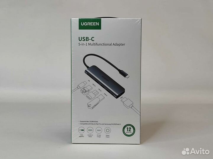 Hub (хаб) ugreen USB-C 5in1 50209 новый