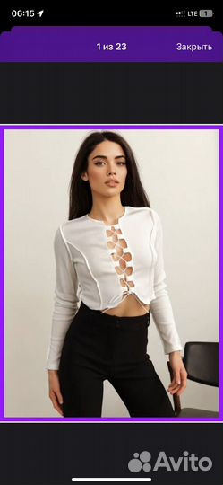 Топ с длинным рукавом на шнуровке