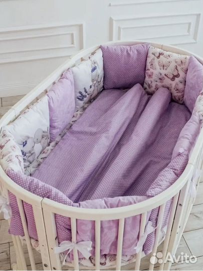 Бортики в детскую кроватку + кокон