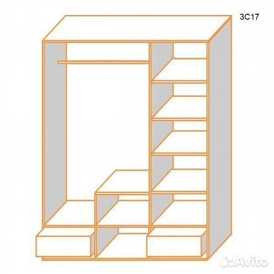 Шкаф трехстворчатый Барбара белый