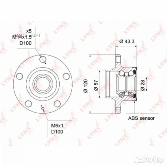 Lynxauto WH1209 Ступица колеса зад прав/лев