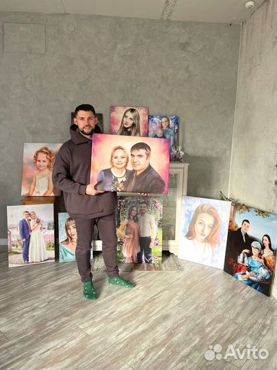 Портрет на холсте по фото на заказ