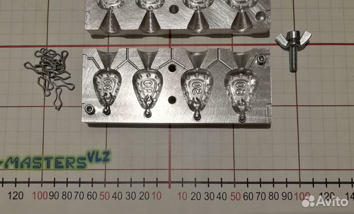 Форма для литья грузил Гриппа 30 40 50 60г