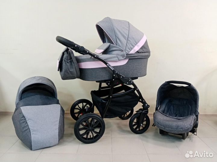 Коляска для девочки 3 в 1 Alis Alvaro. /Новая