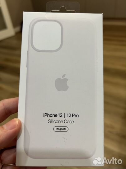 Apple Silicone case iPhone 12/ 12 Pro белый