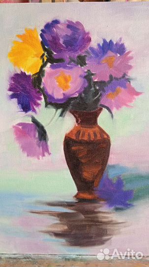 Картина маслом на холсте цветы 