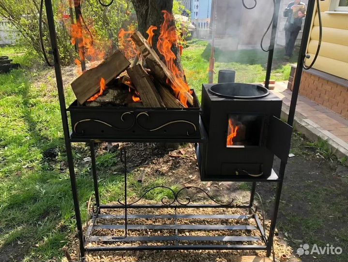 Мангал лофт с крышей