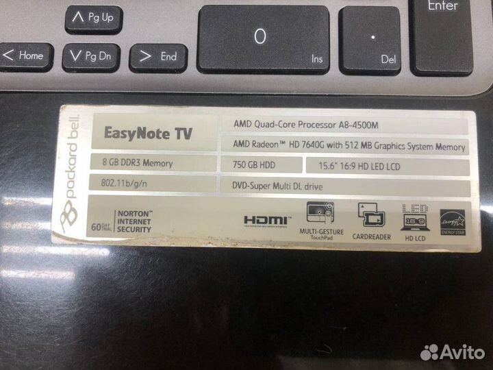 Ноутбук packard bell EasyNote 118799