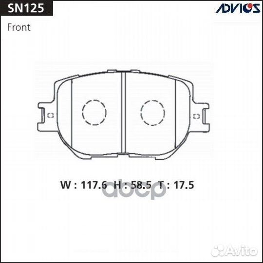 Дисковые тормозные колодки advics SN125 advics