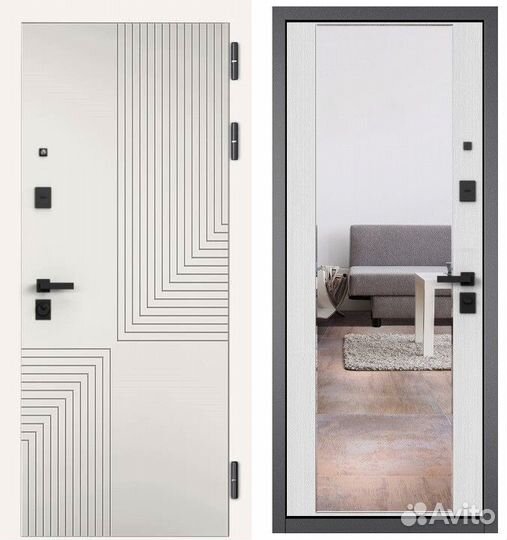 Дверь входная с зеркалом