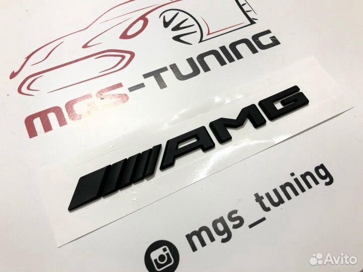 Шильдик AMG нового образца черный