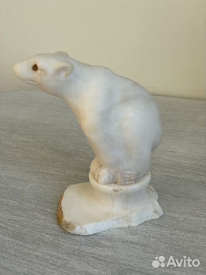Статуэтка мрамор СССР белый медведь
