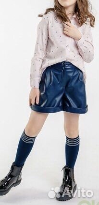 Шорты экокожа для девочки, 140 размер