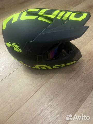 Мото шлем кроссовый с очками для питбайка объявление продам