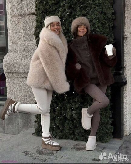 Шуба бежевая M новая пушистая lime zara