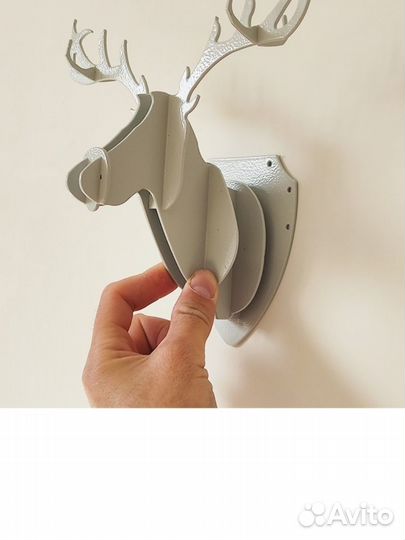 Ключница настенная металлическая голова Оленя