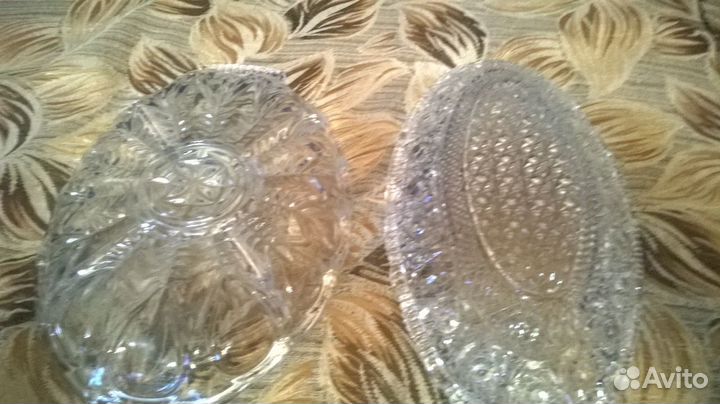 Менажница и блюдо овальное хрусталь