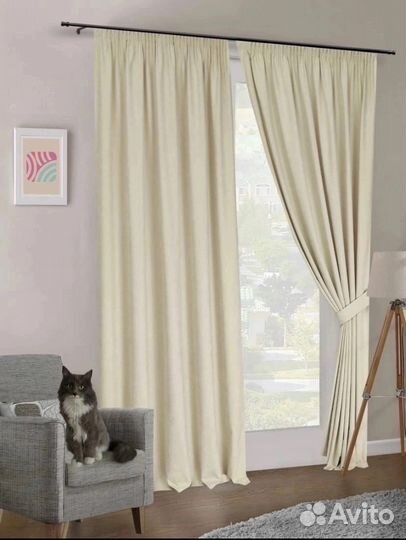 Комплект штор, ткань Блэкаут Канвас. Разные цвета