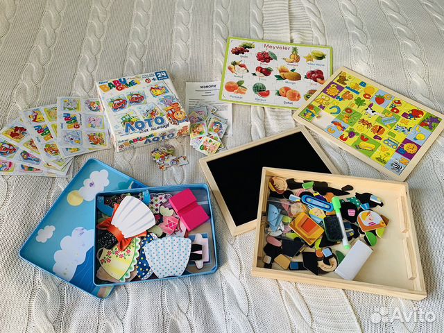 Модель автобусов, игры, лото, обучающте пазлы