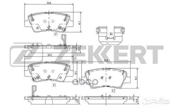 Колодки торм. диск. задн. Hyundai Sonata VI 14