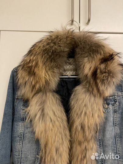 Джинсовая куртка с мехом valentin yudashkin