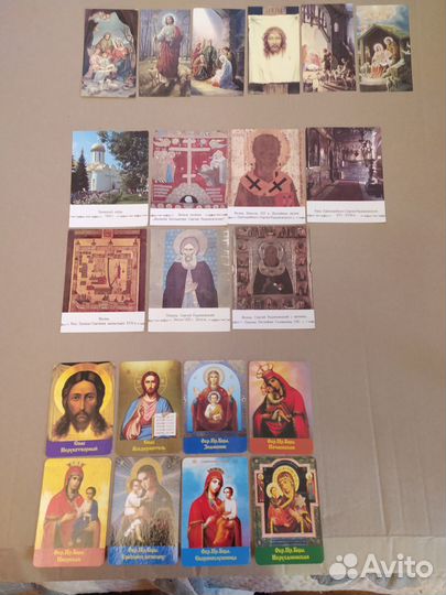 Календарики серии религия, иконы 1990-2006 год