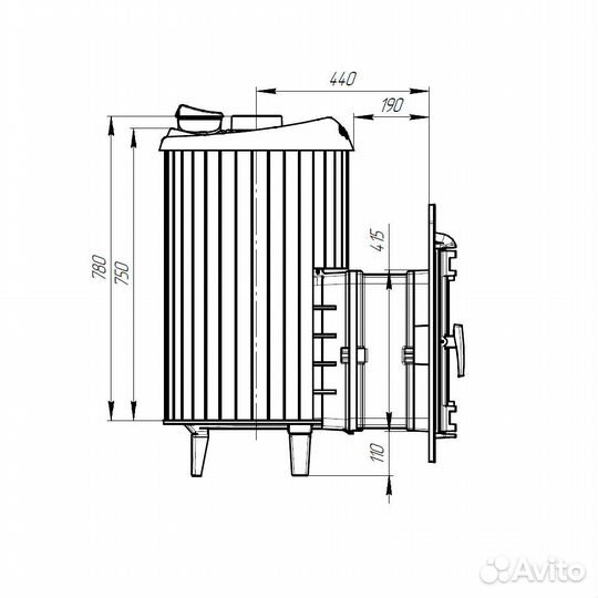 Печь Для Бани Атмосфера L+ ламели «Окаменевшее дер