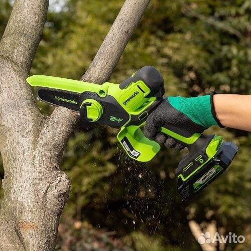 Цепная мини пила Greenworks, 24V, с АКБ