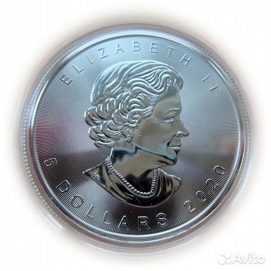 Канада 5 долларов 2020 Кленовый лист серебро 3