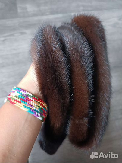 Норковый пояс Новый коричневый