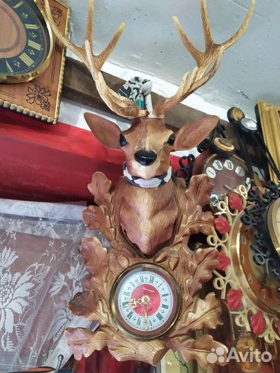 Часы настенные олень Янтарь СССР