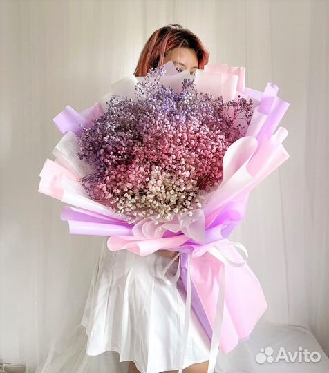 Букеты-XXL из Радужной Гипсофилы