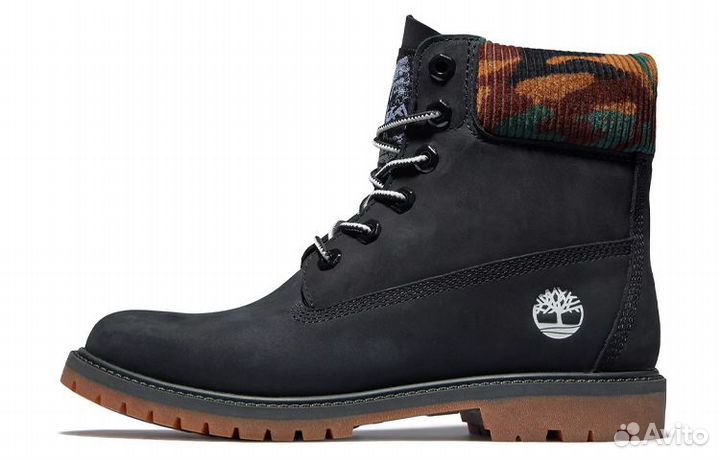 Timberland Heritage 6 Inch Waterproof Boots 'Black Nubuck With Camo' Women's (37,5)