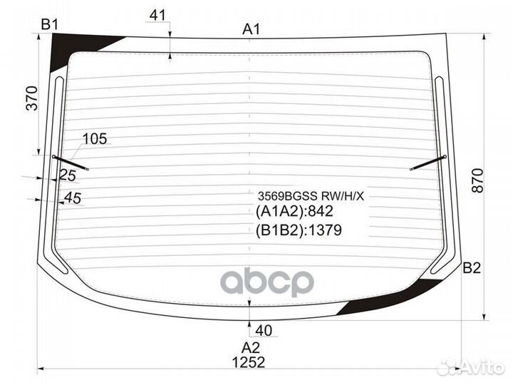 Заднее ветровое стекло 3569bgssrwhx XYG