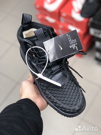 Зимние Nike Air Force 1 Lunar Duckboot (с мехом)