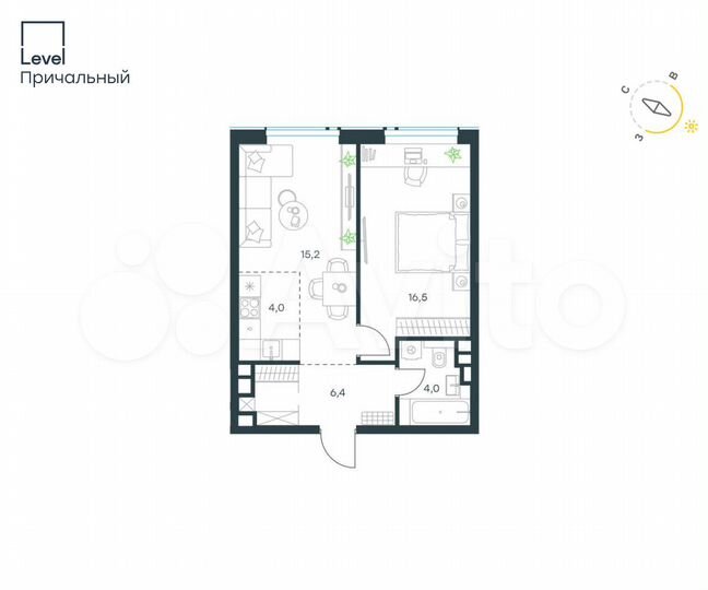 2-к. квартира, 46,1 м², 25/33 эт.