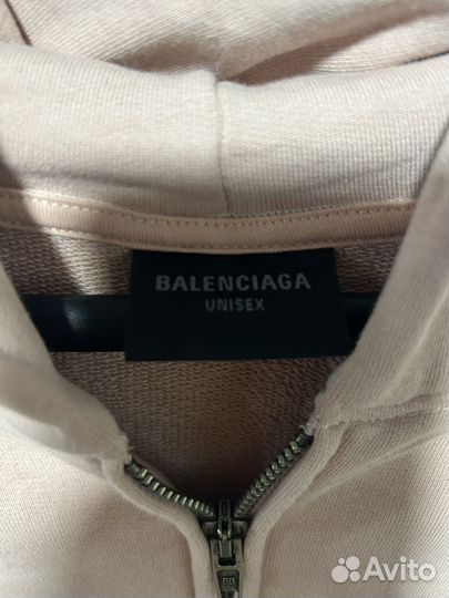 Balenciaga Pink mirror logo zip hoodie