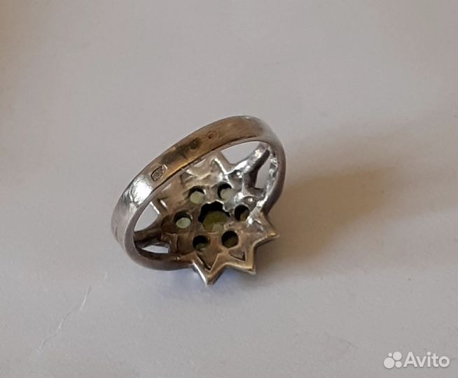 Кольцо серебро 925 проба цитрин