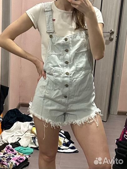 Комбинезон летний bershka 44-46 джинсовый