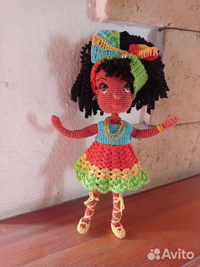 Кукла вязаная мексиканка Сильвия