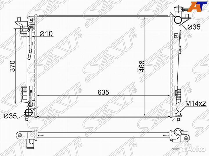 Радиатор охлаждения Киа Спортаж 2.0/2.4 10