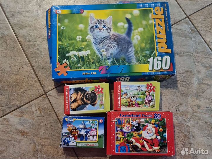 Пазлы 5 штук, цена за все