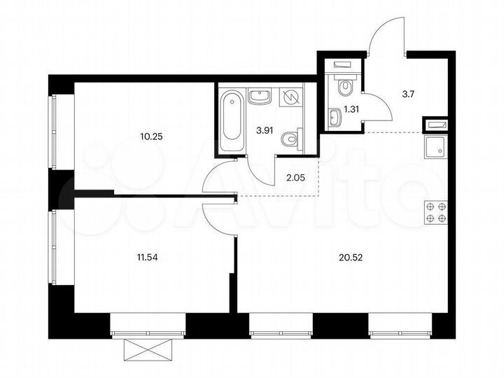 2-к. квартира, 53,3 м², 5/10 эт.